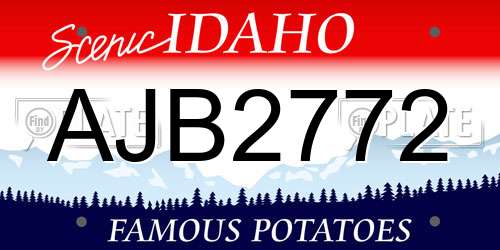 AJB2772 Idaho License Plate