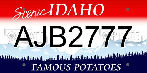 AJB2777 Idaho License Plate