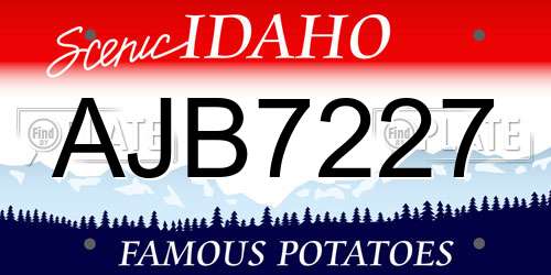 AJB7227 Idaho License Plate