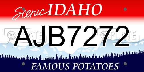 AJB7272 Idaho License Plate