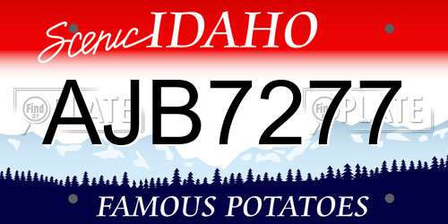 AJB7277 Idaho License Plate