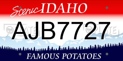 AJB7727 Idaho License Plate