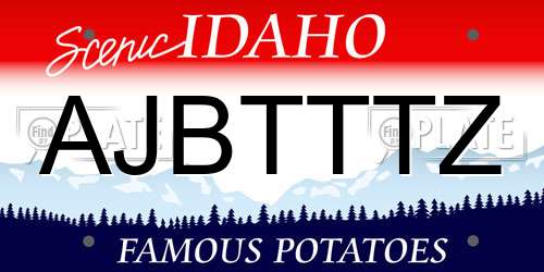 AJBTTTZ Idaho License Plate