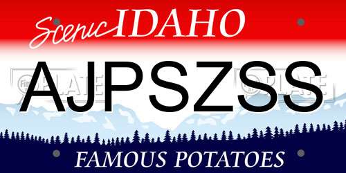AJPSZSS Idaho License Plate