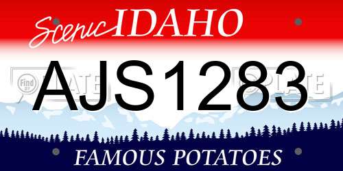 AJS1283 Idaho License Plate