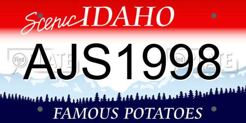 AJS1998 Idaho License Plate