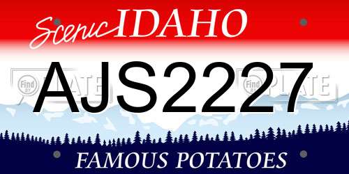 AJS2227 Idaho License Plate