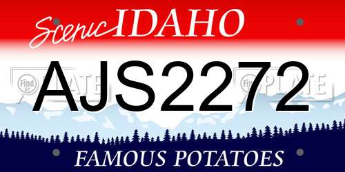 AJS2272 Idaho License Plate