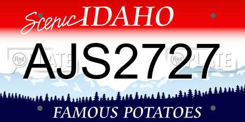 AJS2727 Idaho License Plate