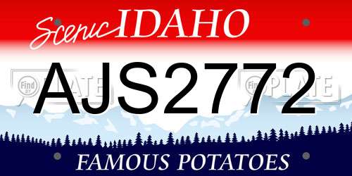 AJS2772 Idaho License Plate