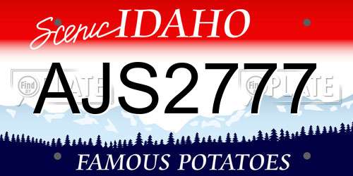 AJS2777 Idaho License Plate