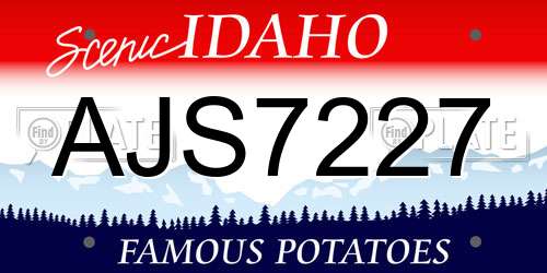 AJS7227 Idaho License Plate