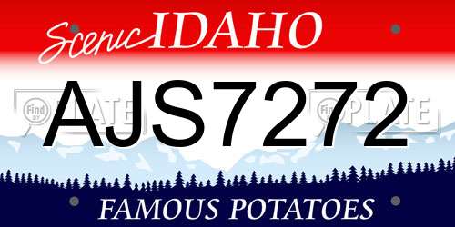 AJS7272 Idaho License Plate