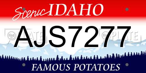 AJS7277 Idaho License Plate