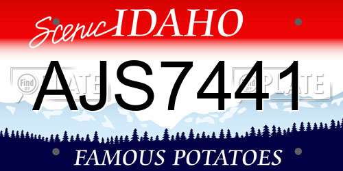 AJS7441 Idaho License Plate