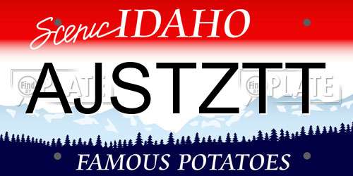 AJSTZTT Idaho License Plate
