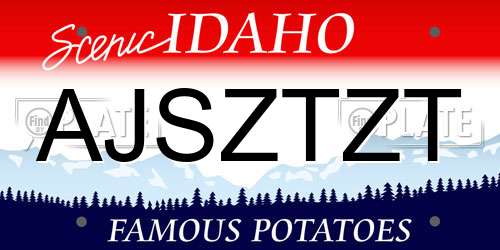 AJSZTZT Idaho License Plate