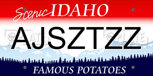 AJSZTZZ Idaho License Plate