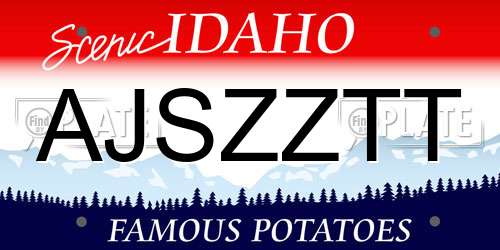 AJSZZTT Idaho License Plate