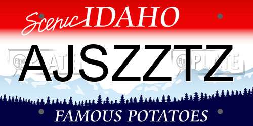 AJSZZTZ Idaho License Plate