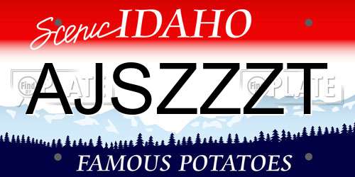 AJSZZZT Idaho License Plate