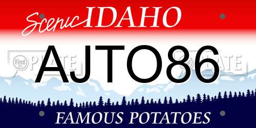 AJTO86 Idaho License Plate