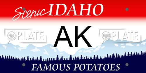 AK Idaho License Plate