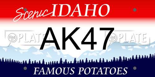 AK47 Idaho License Plate