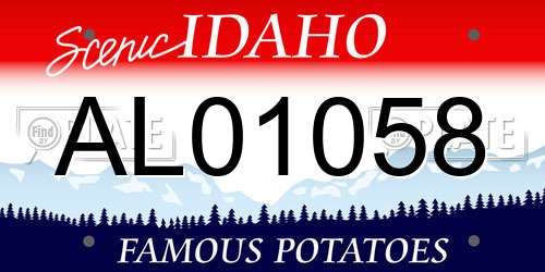 AL01058 Idaho License Plate