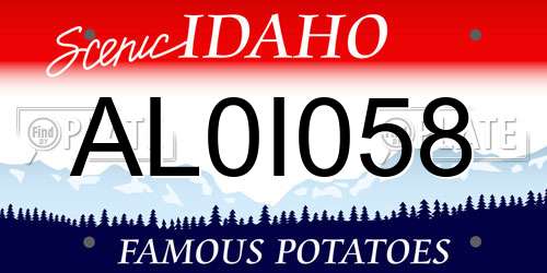 AL0I058 Idaho License Plate
