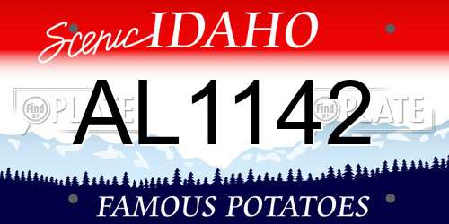 AL1142 Idaho License Plate