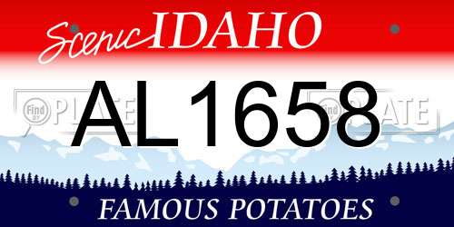 AL1658 Idaho License Plate