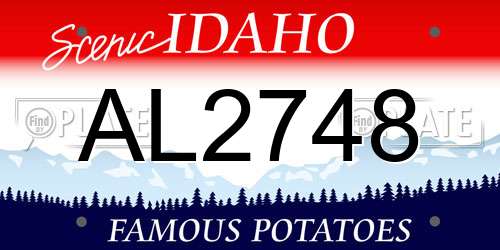AL2748 Idaho License Plate