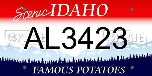 AL3423 Idaho License Plate