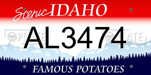 AL3474 Idaho License Plate