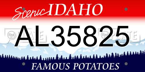 AL35825 Idaho License Plate