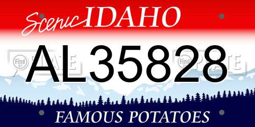 AL35828 Idaho License Plate
