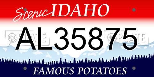 AL35875 Idaho License Plate