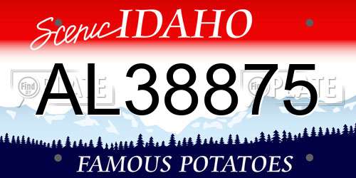 AL38875 Idaho License Plate