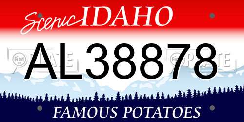 AL38878 Idaho License Plate
