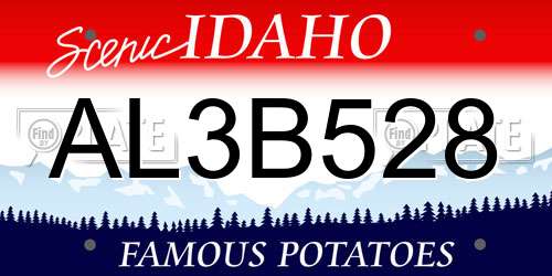 AL3B528 Idaho License Plate