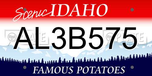 AL3B575 Idaho License Plate