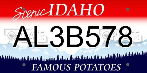 AL3B578 Idaho License Plate