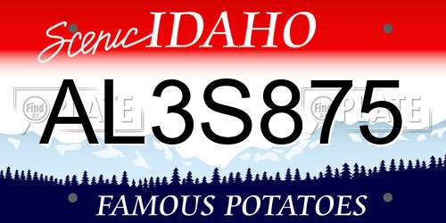 AL3S875 Idaho License Plate