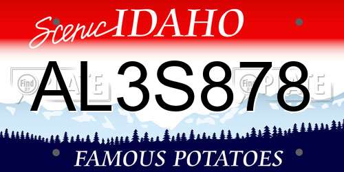 AL3S878 Idaho License Plate