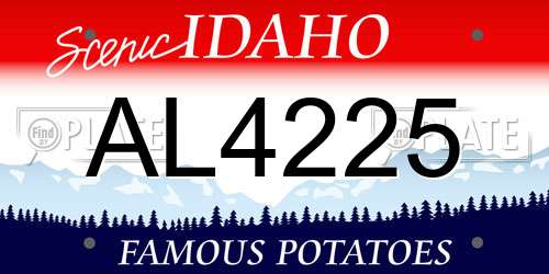 AL4225 Idaho License Plate