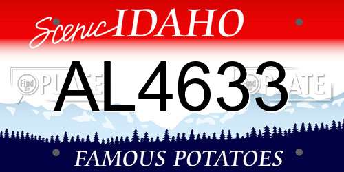 AL4633 Idaho License Plate