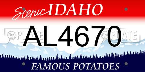 AL4670 Idaho License Plate