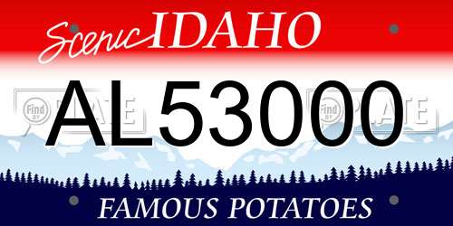 AL53000 Idaho License Plate
