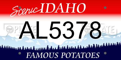 AL5378 Idaho License Plate